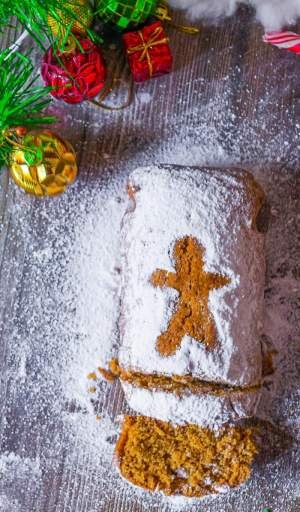 gingerbread loaf cake with gingerbread man 