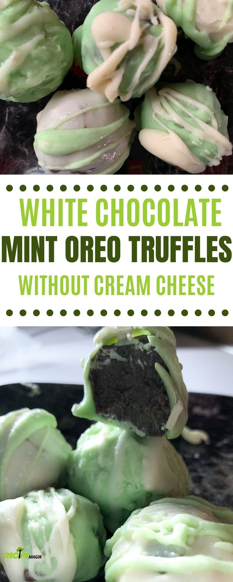 White Chocolate Mint Oreo Truffles