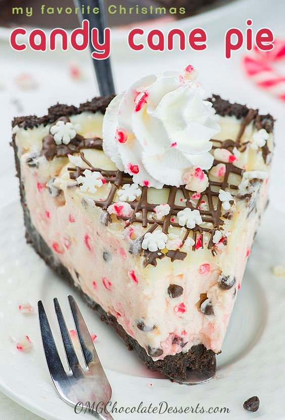 christmas pie with crushed candy cane