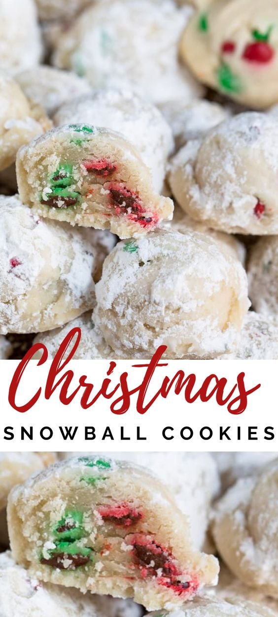 snowball cookies for christmas with powdered sugar