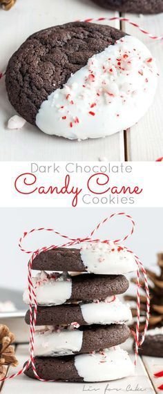 dark chocolate cookie covered half in white chocolate