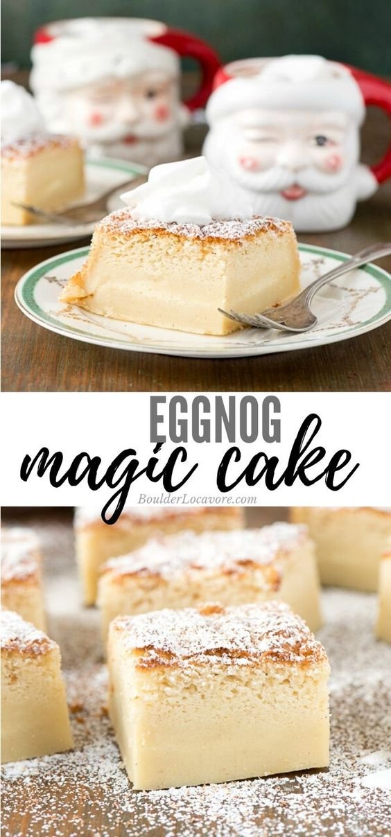 eggnog cake served on a round platter