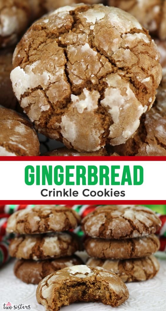 gingerbread crinkle cookie closeup