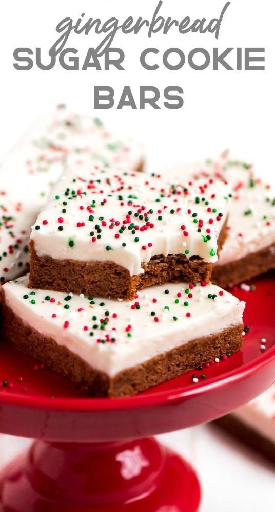 gingerbread sugar cookie bars with christmas sprinkles