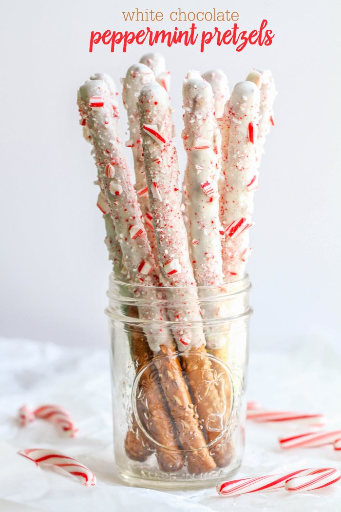Pretzels covered in white chocolate 