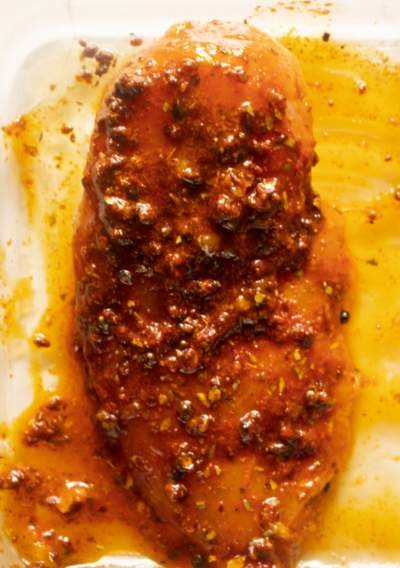 Sheet Pan Paprika Chicken before baking