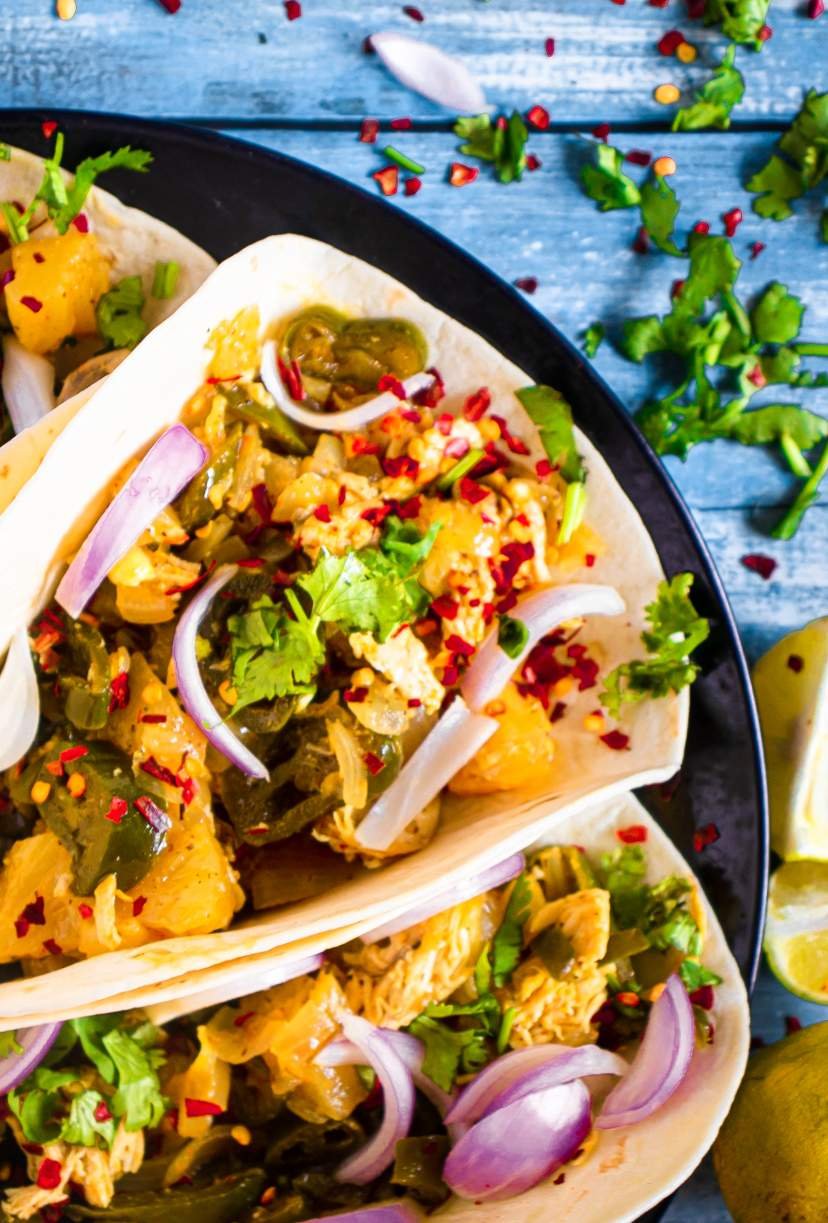 hawaiian pineapple chicken tacos