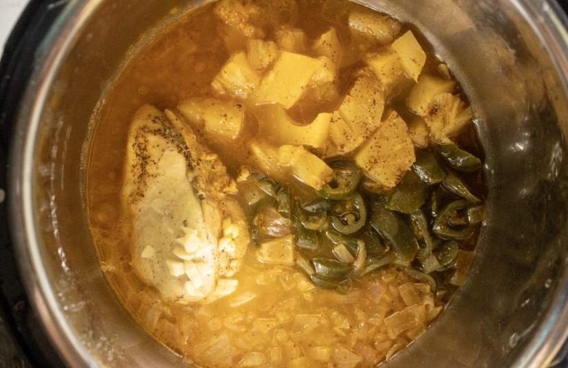 Instant Pot Shredded Hawaiian Chicken Tacos after cooking