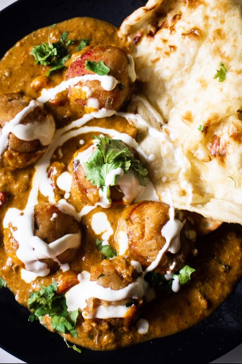 malai kofta with naan