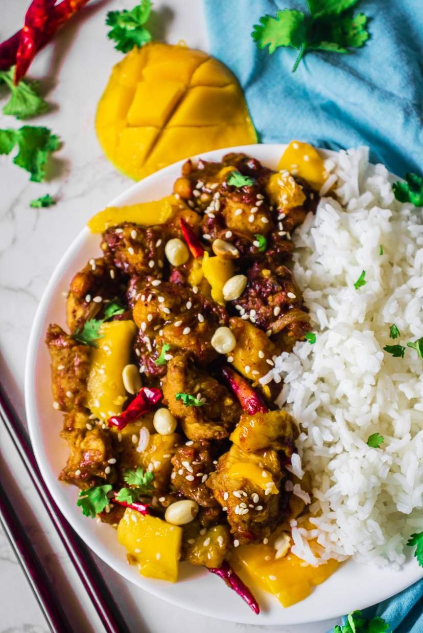 Mango Chicken with Sesame in Teriyaki Sauce