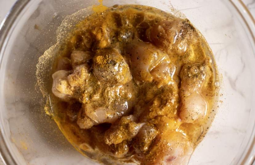 chicken seasoned with spices