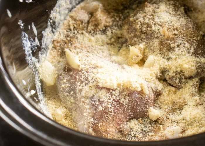 Crockpot Garlic Parmesan Chicken Thigh before cooking