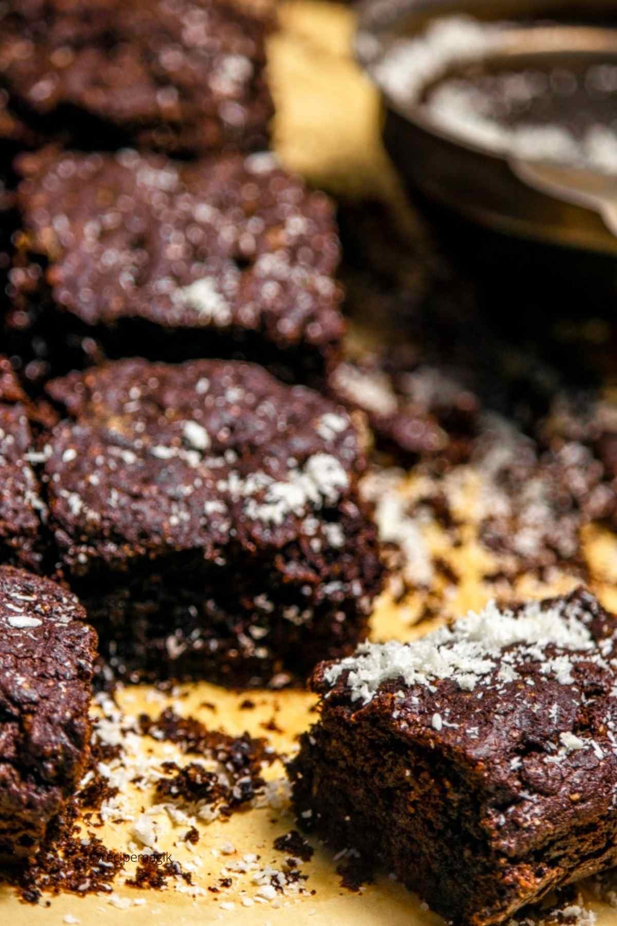 Dark Chocolate Coconut Flour Brownies (Vegan | GF)