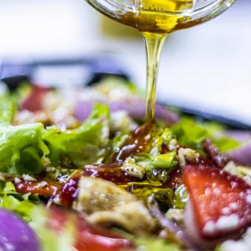 Strawberry Chicken Salad with Maple Mustard Dressing