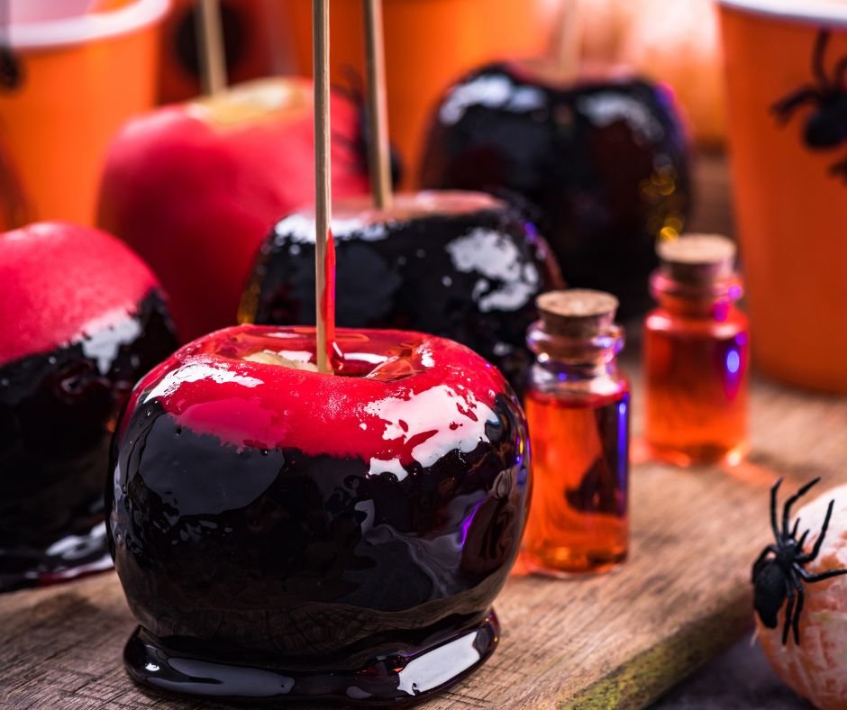 halloween black candy apple
