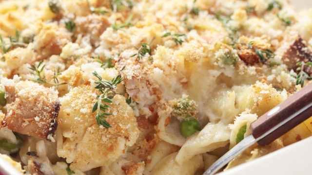 leftover turkey casserole before baking